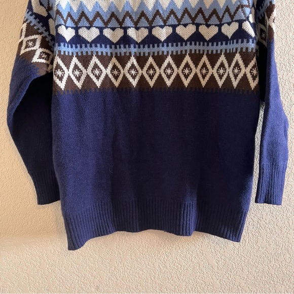 Cellabie Fair Isle Blue Sweater Cardigan Size Large - Picture 8 of 9